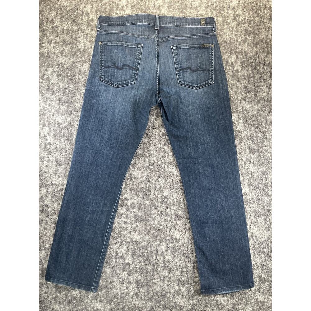 7 For All Mankind Slimmy Jeans Mens 34x28 Blue Slim Straight Denim Pants